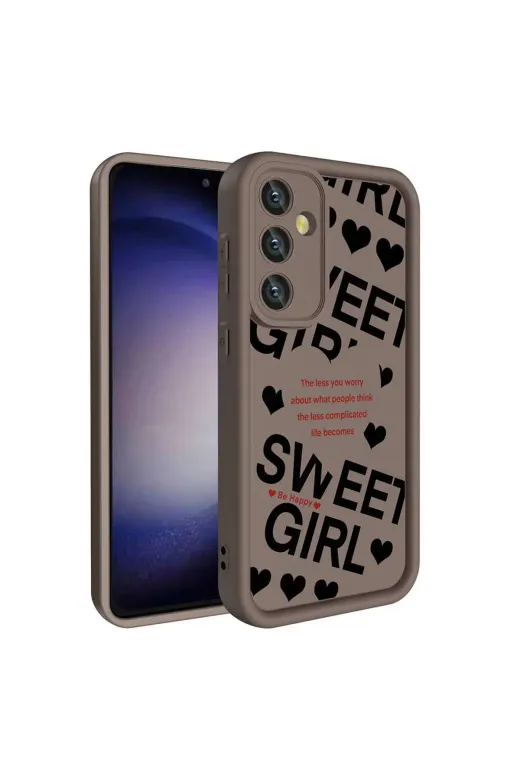 Techaks T32301-TCHS Galaxy S24 Kılıf Kamera Korumalı Baskılı Arka Yüzey Zore Klas Kapak - Siyah