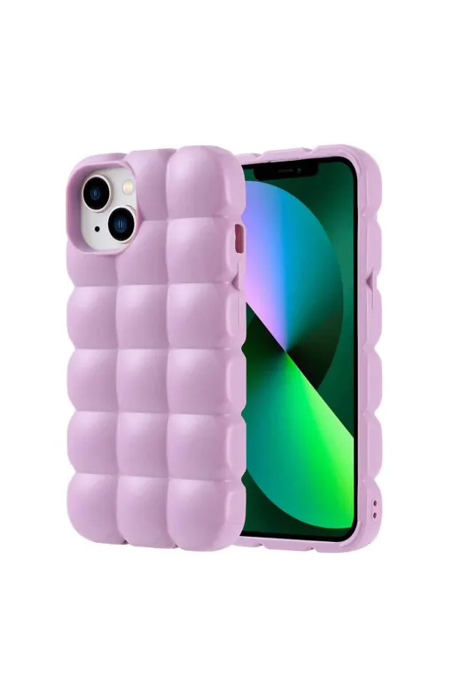 Techaks T32670-TCHS Iphone 13 Kılıf Parlak Esnek Silikon Zore Dom Dom Kapak - Beyaz