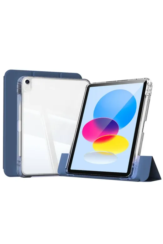 Techaks T33490-TCHS Ipad 10.9 2022 (10.nesil) Kılıf Magnetik Ayrılabilen Airbagli Zore Sliding Tablet Kılıfı - Gri