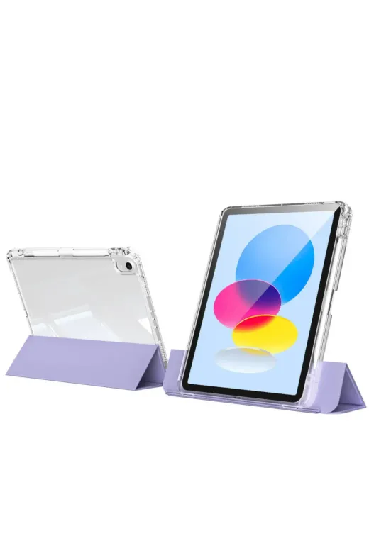 Techaks T33490-TCHS Ipad 10.9 2022 (10.nesil) Kılıf Magnetik Ayrılabilen Airbagli Zore Sliding Tablet Kılıfı - Gri