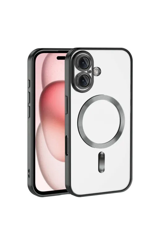 Techaks T33614-TCHS Iphone 16 Plus Kılıf Kamera Korumalı Magsafe Wireless Şarj Özellikli Zore Demre Kapak - Mavi