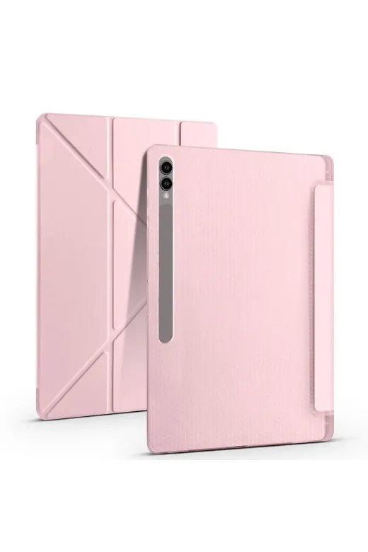 Techaks T34248-TCHS Galaxy Tab S10 Ultra Kılıf Zore Tri Folding Kalem Bölmeli Standlı Kılıf - Mavi