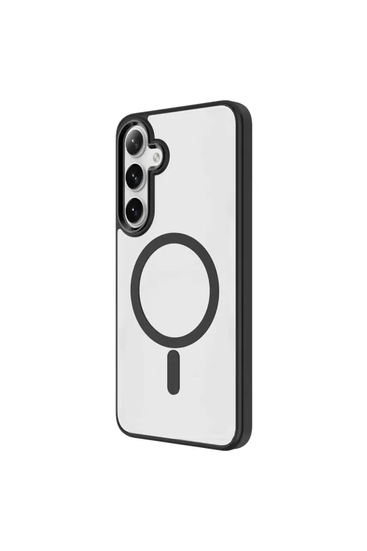 Techaks T35622-TCHS Galaxy S25 Plus Kılıf M-Safe Şarj Özellikli Tchs Krom M-Safe Silikon Kapak - Lacivert