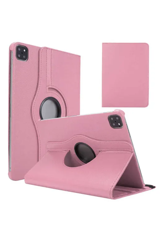 Techaks T36456-TCHS Ipad Air 11 2025 M3 Uyumlu 360 Derece Dönebilen Tam Koruma Dönebilen Standlı Kılıf - Pembe Açık