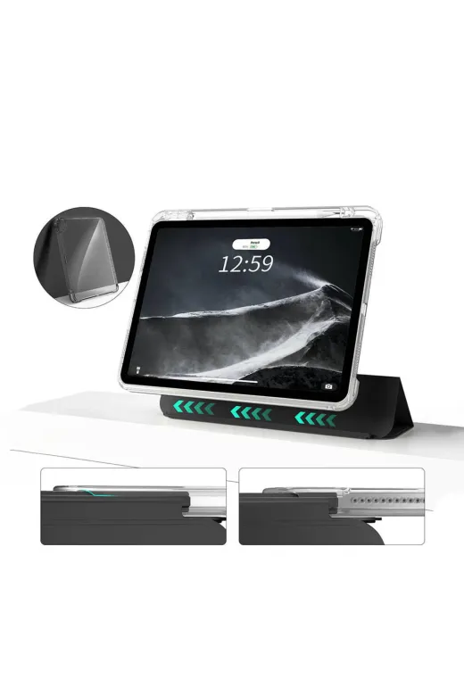 Techaks T36461-TCHS Ipad Air 11 2025 M3 Kılıf Magnetik Ayrılabilen Airbagli Sliding Tablet Kılıfı - Lacivert
