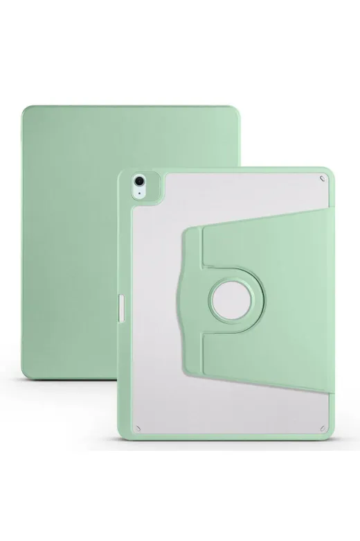 Techaks T36486-TCHS Ipad Air 13 2025 M3 Uyumlu Kılıf Kalem Bölmeli Dönebilen Standlı Kapak Termik - Açık Yeşil