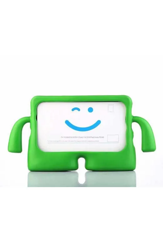 Techaks T36499-TCHS Ipad Air 13 2025 M3 Çocuklar İçin Tutamaçlı Yumuşak Standlı Tablet Kılıf - Yeşil