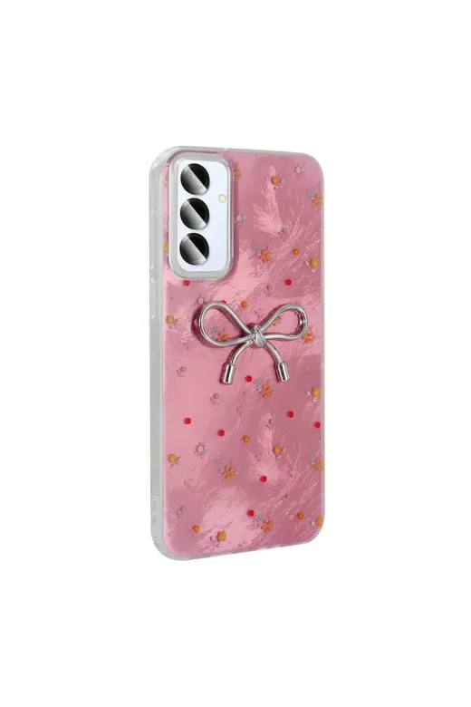 Techaks T36569-TCHS Galaxy A25 Kılıf Kamera Korumalı Figürlü Ponti Esnek Silikon Kapak - Açık Pembe