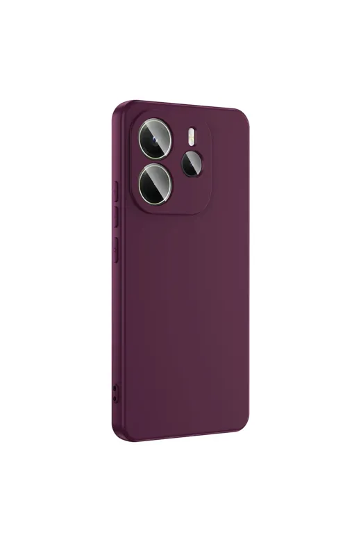 Techaks T37155-TCHS Redmi Note 14 4G Kılıf Kamera Korumalı İçi Kadife Lansman Yumuşak Dokulu Kapak Mara - Kırmızı