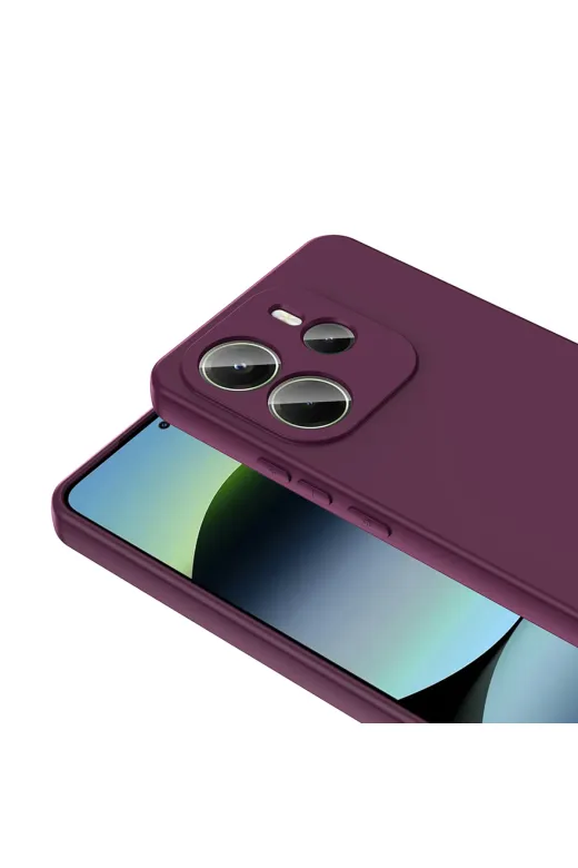 Techaks T37155-TCHS Redmi Note 14 4G Kılıf Kamera Korumalı İçi Kadife Lansman Yumuşak Dokulu Kapak Mara - Kırmızı