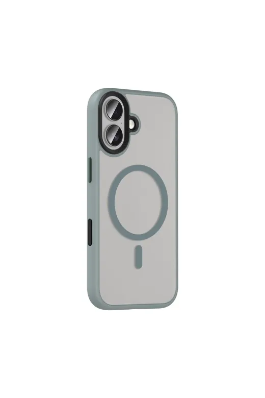 Techaks T38688-TCHS Iphone 17 Kılıf Mat Arka Yüzey Wireless Şarj Özellikli Zore Flet M-Safe Kapak - Lacivert