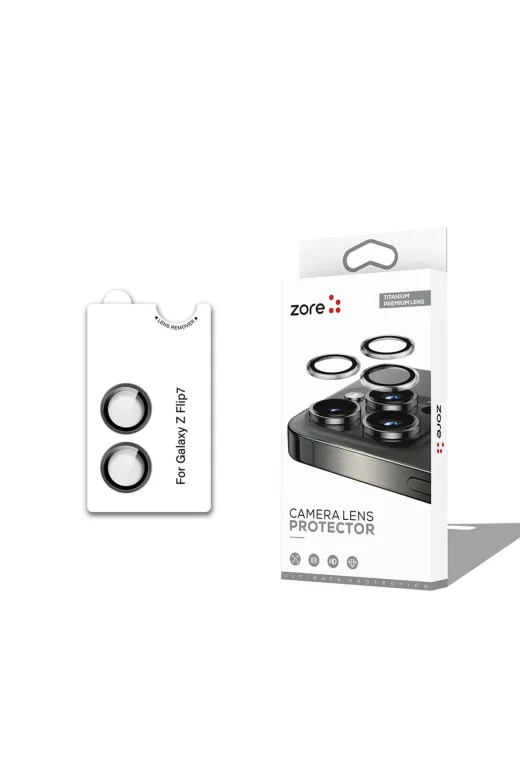 Techaks T38743-TCHS Galaxy Z Flip 7 Zore Cl-12 Premium Safir Parmak İzi Bırakmayan Anti-Reflective Kamera Lens Koruyucu