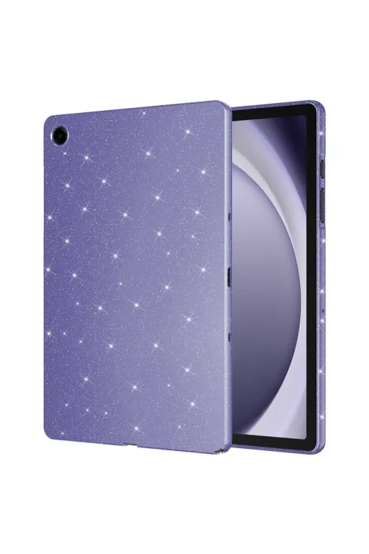 Techaks T38845-TCHS Galaxy Tab S10 Fe Simli Parlak Görünümlü Zore Tablet Koton Kılıf - Derin Mor