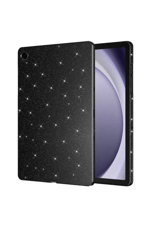 Techaks T38845-TCHS Galaxy Tab S10 Fe Simli Parlak Görünümlü Zore Tablet Koton Kılıf - Siyah