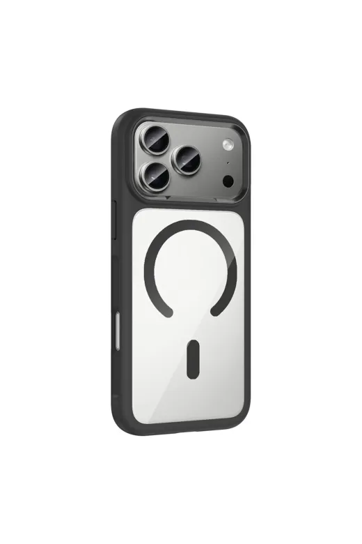 Techaks T39878-TCHS Iphone 17 Pro Kılıf M-Safe Şarj Özellikli Metal Kamera Çerçeveli Zore Tiko Kapak - Gri
