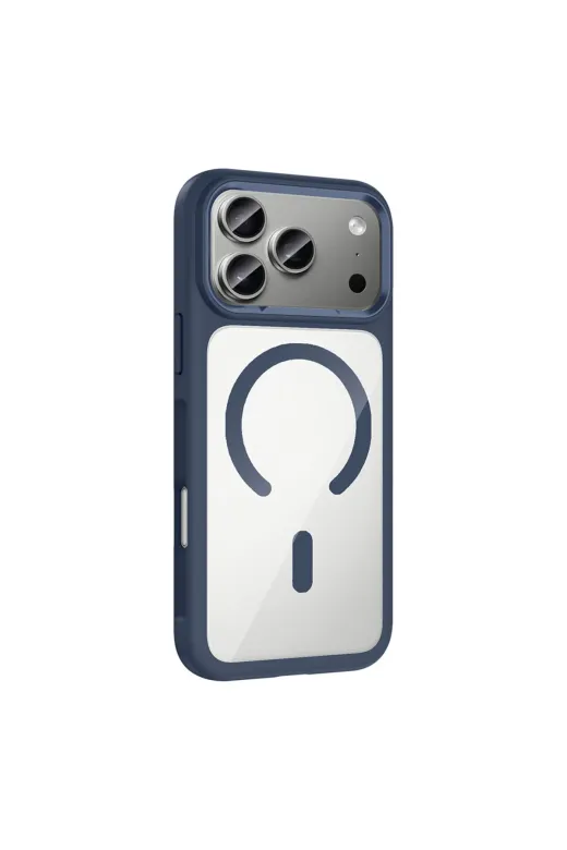 Techaks T39878-TCHS Iphone 17 Pro Kılıf M-Safe Şarj Özellikli Metal Kamera Çerçeveli Zore Tiko Kapak - Gri