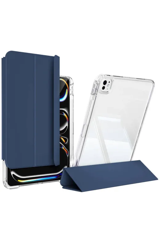 Techaks T40019-TCHS Ipad Pro 13 2025 M5 Kılıf Magnetik Ayrılabilen Airbagli Zore Sliding Tablet Kılıfı - Laciver