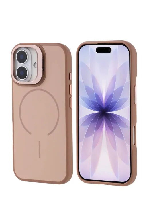 Techaks T40158-TCHS Iphone 17 Kılıf M-Safe Şarj Özellikli Kamera Standlı Tchs Notron Kapak - Gri