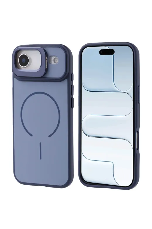 Techaks T40159-TCHS Iphone 17 Air Kılıf M-Safe Şarj Özellikli Kamera Standlı Tchs Notron Kapak - Lacivert