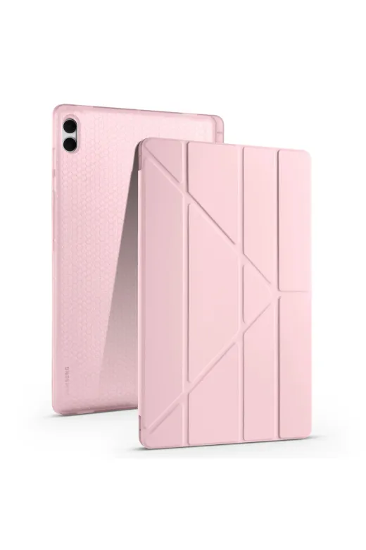 Techaks T40396-TCHS Galaxy Tab S11 Ultra Kılıf Tchs Tri Folding Kalem Bölmeli Standlı Kılıf - Rose Gold