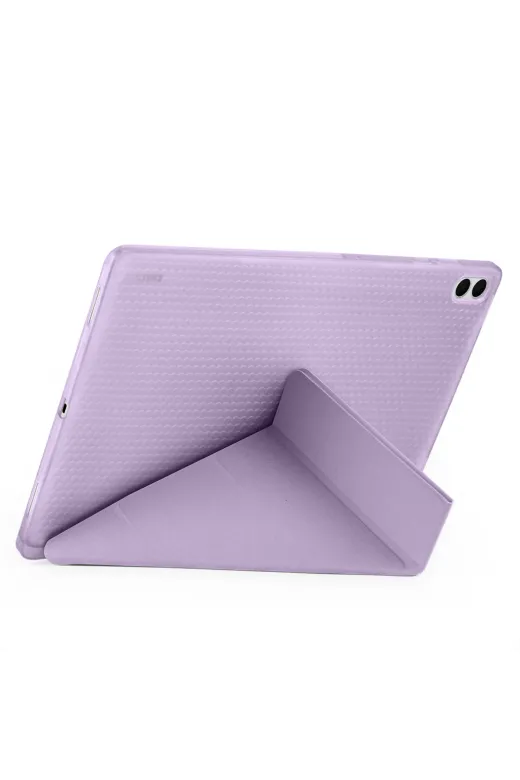 Techaks T40396-TCHS Galaxy Tab S11 Ultra Kılıf Tchs Tri Folding Kalem Bölmeli Standlı Kılıf - Rose Gold