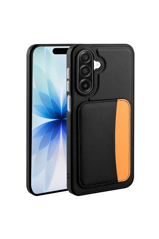 Techaks T40465-TCHS Galaxy A17 Kılıf Kartlıklı Tchs X-Kart Silikon Kapak - Siyah