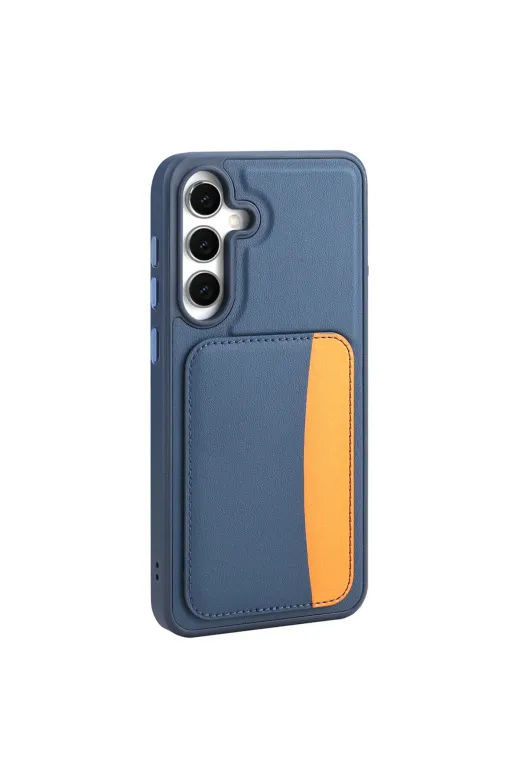 Techaks T40466-TCHS Galaxy A26 Kılıf Kartlıklı Tchs X-Kart Silikon Kapak - Lacivert