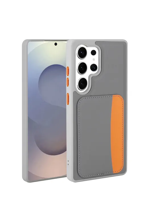 Techaks T40469-TCHS Galaxy S24 Ultra Kılıf Kartlıklı Tchs X-Kart Silikon Kapak - Siyah