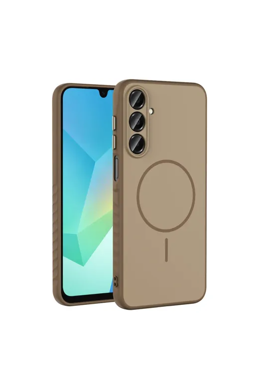 Techaks T40514-TCHS Galaxy A16 Kılıf M-Safe Şarj Özellikli Zore Tea Kapak - Gümüş
