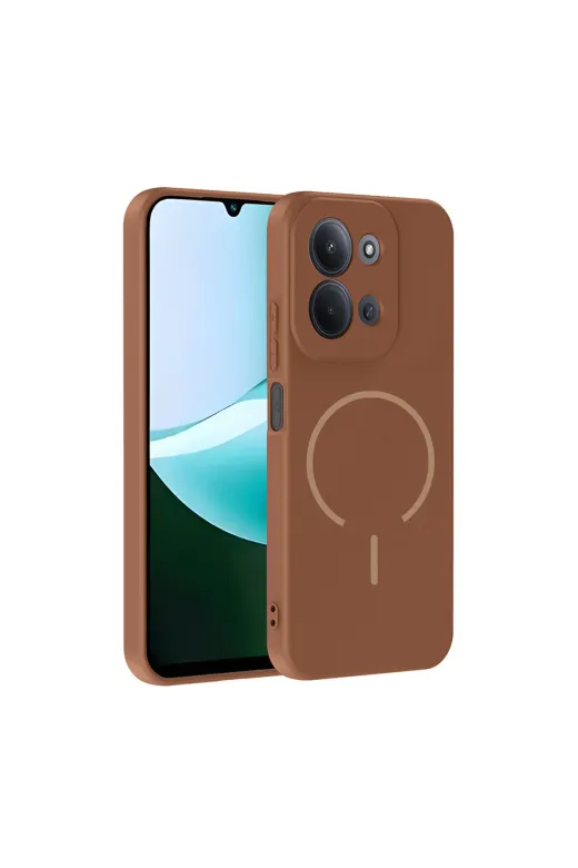 Techaks T40533-TCHS Redmi 15C Kılıf M-Safe Şarj Özellikli Tchs Meta Kapak - Titanyum-Gri