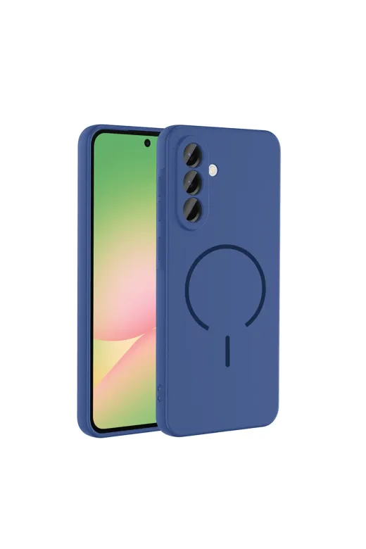 Techaks T40557-TCHS Galaxy A56 Kılıf M-Safe Şarj Özellikli Tchs Meta Kapak - Lacivert