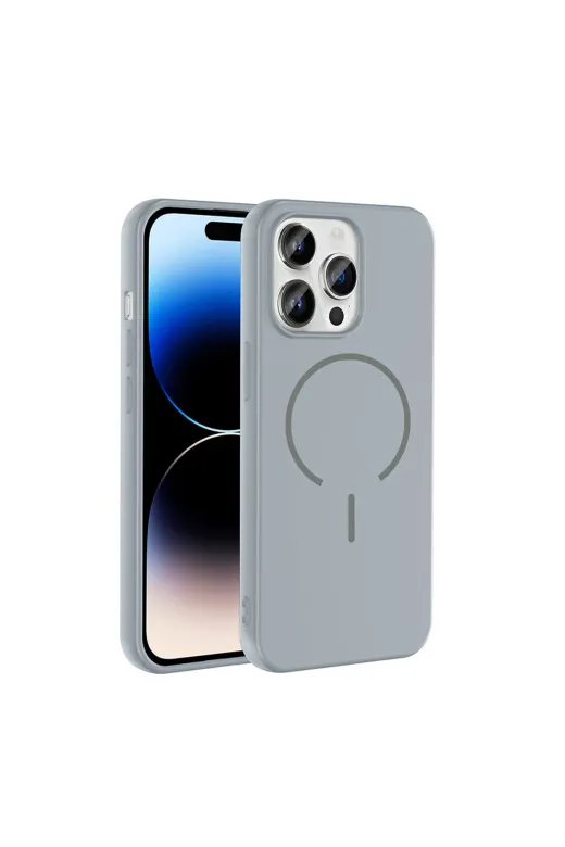Techaks T40566-TCHS Iphone 14 Pro Max Kılıf M-Safe Şarj Özellikli Tchs Meta Kapak - Rose Pembe