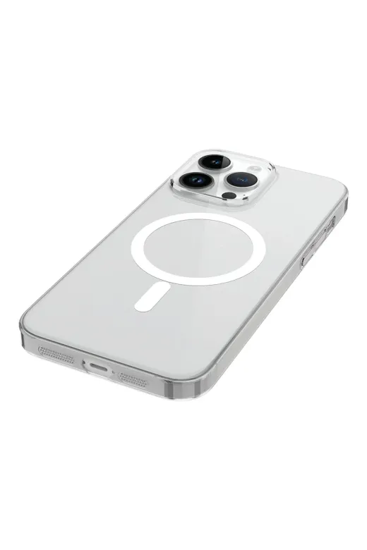 Techaks T40679-TCHS Iphone 14 Pro Max Kamera Korumalı M-Safe Şarj Özellikli Şeffaf Tchs London Silikon Kapak - Şeffaf