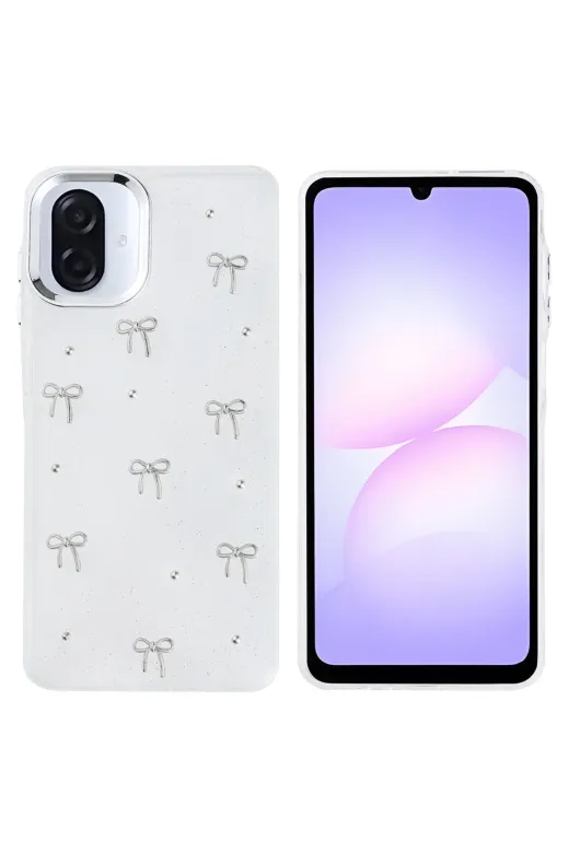 Techaks T40776-TCHS Galaxy A07 Kılıf Airbag Tasarımlı Simli Şeffaf Tchs Kutup Kapak - Fiyonk
