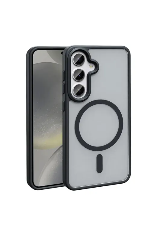 Techaks T40841-TCHS Galaxy S26 Plus Kılıf M-Safe Şarj Özellikli Mat Arka Yüzey Zore Sio Kapak - Siyah