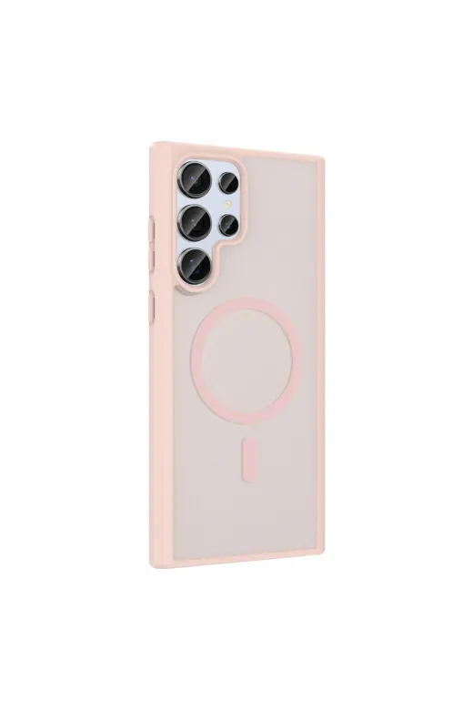 Techaks T41316-TCHS Galaxy S23 Ultra Kılıf M-Safe Şarj Özellikli Tchs Babet Kapak - Mavi