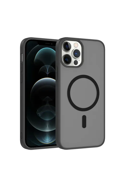 Techaks T41329-TCHS Iphone 11 Pro Max Kılıf M-Safe Şarj Özellikli Tchs Babet Kapak - Siyah
