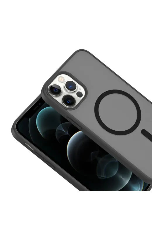 Techaks T41329-TCHS Iphone 11 Pro Max Kılıf M-Safe Şarj Özellikli Tchs Babet Kapak - Siyah