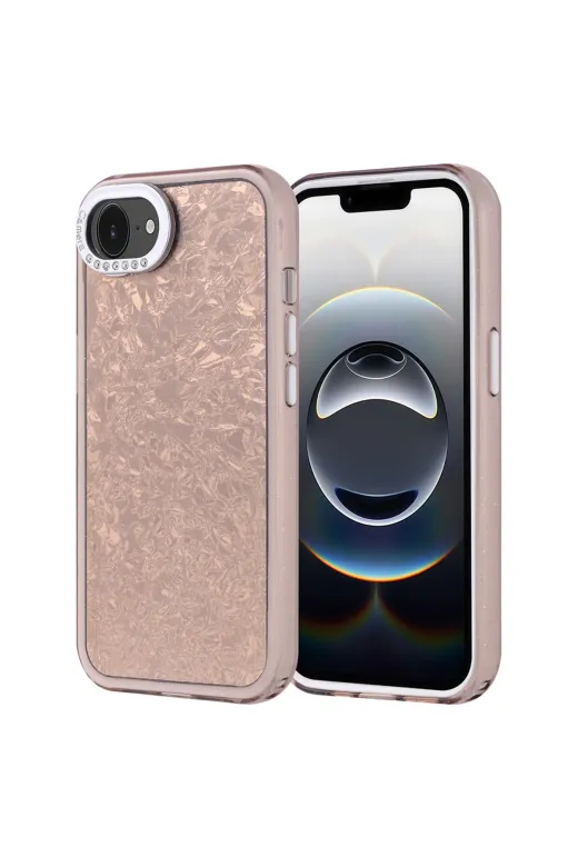 Techaks T41521-TCHS Iphone 17E Kılıf Taşlı Tasarımlı Tchs Kapi Kapak - Siyah