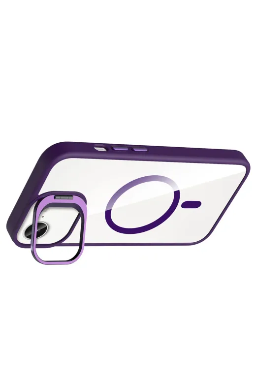 Techaks T41530-TCHS Iphone 17E Kılıf Standlı Ve Kamera Lens Hediyeli M-Safe Şarj Özellikli Tchs Etro Kapak - Desert Tita