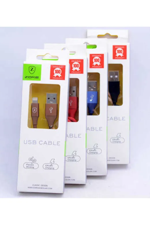 Techaks T5066-TCHS Kırmızı Metal Uçlu Lightning Usb Kablo-Zore