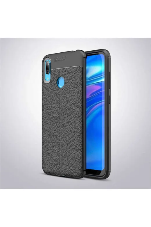 Techaks T7681-TCHS Huawei Y7 Prime 2019 Kılıf Zore Niss Silikon Kapak - Siyah