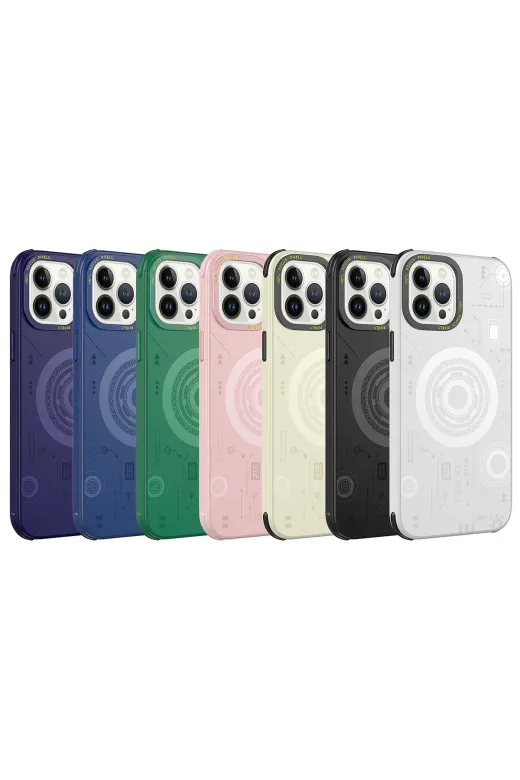 Techaks TCH-HOT-iPhone 13 Pro Iphone 13 Pro Kılıf Wireless Şarj Özellikli Magnetic Desenli Kamera Korumalı Kapak