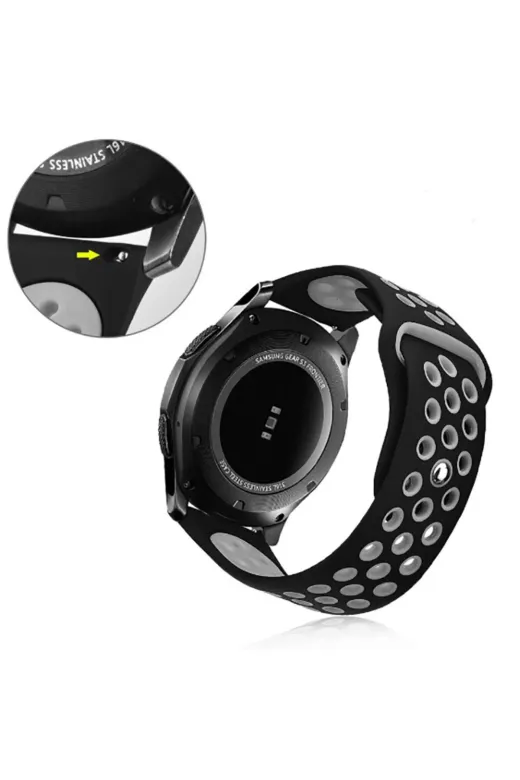 Techaks TCHS-11847 Galaxy Watch 46Mm (22Mm) Krd-02 Uyumlu Zore Kordon-Siyah