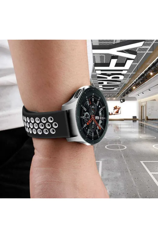 Techaks TCHS-11847 Galaxy Watch 46Mm (22Mm) Krd-02 Uyumlu Zore Kordon-Siyah-Gri
