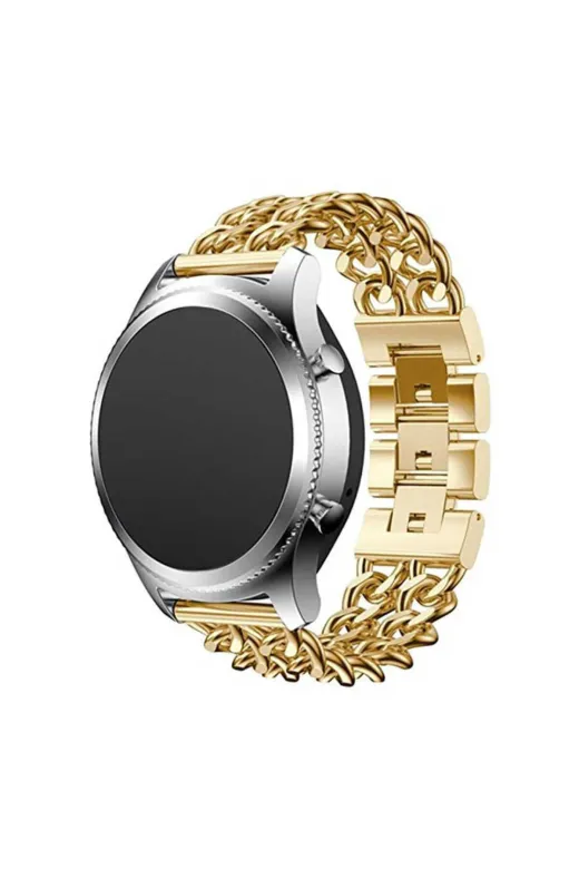 Techaks TCHS-13681 Galaxy Watch 46Mm (22Mm) Uyumlu Krd-17 Metal Zore Kordon-Siyah