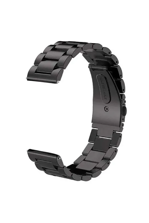 Techaks TCHS-13694 Galaxy Watch 42Mm (20Mm) Uyumlu Krd-04 Metal Zore Kordon-Siyah