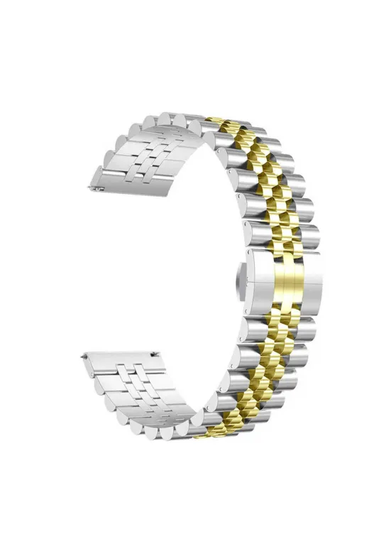 Techaks TCHS-16342 Huawei Gt2 46Mm Uyumlu Krd-36 22Mm Metal Zore Kordon-Gümüş-Gold