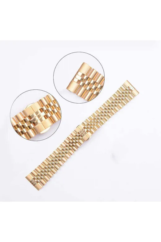 Techaks TCHS-16344 Xiaomi Amazfit Pace Uyumlu Krd-36 22Mm Metal Zore Kordon-Rose Gold