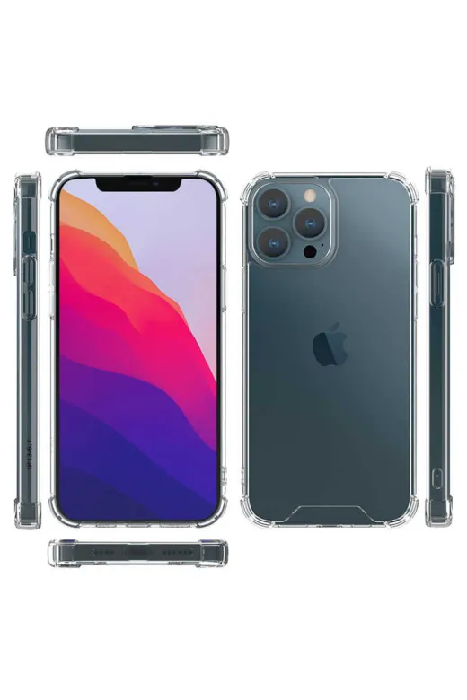 Techaks TCHS-18526 Iphone 13 Pro Max Uyumlu Zore Kamera Korumalı Nitro Anti Shock Silikon-Renksiz